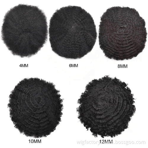 Afro curl unit piece replacement system black mens toupee, real virgin remy human hair toupee new style